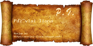 Pávlai Ilona névjegykártya